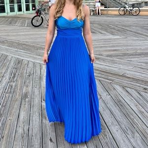 Express pleated color block side cutout dress